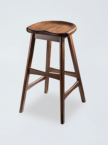 BS10 Classic Carved Wood Step Bar Stool