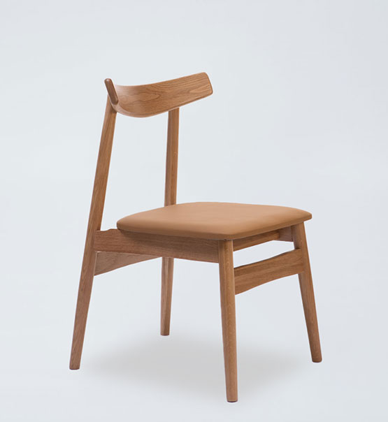 DC13 Wooden Chair With Fabric Seat