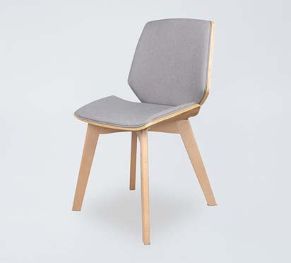 DC102 Grey Cover Wood Leg Leisure Chair