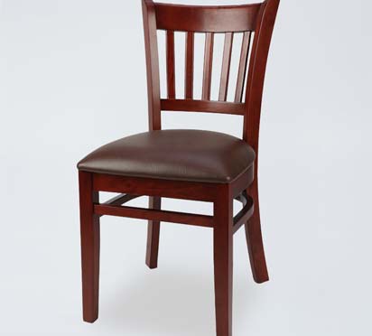 DC29 Brown Wooden Dining Chair With Pu Leather For Dining Room