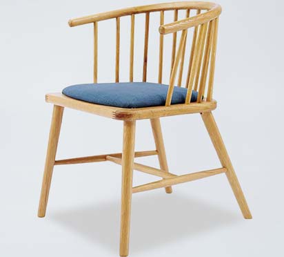 DC08 Wooden Upholstered Chair with Armrest