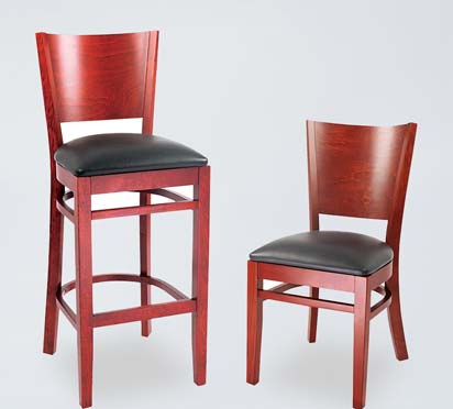 DC25 Red Wine Wooden Restaurant Dining Chair