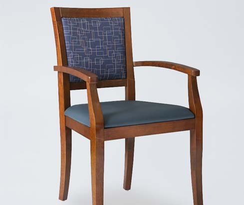 DC53 Bistro Wooden Dining Chairs With Armrest
