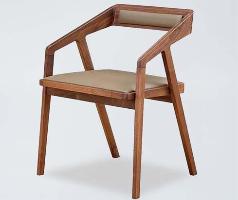 dc77 morden design wooden armrest katakana dining chair