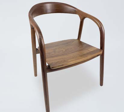 DC125 Wulnut Round Back Wooden Tea Chair