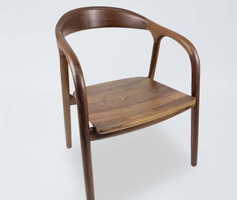 DC125 Wulnut Round Back Wooden Tea Chair