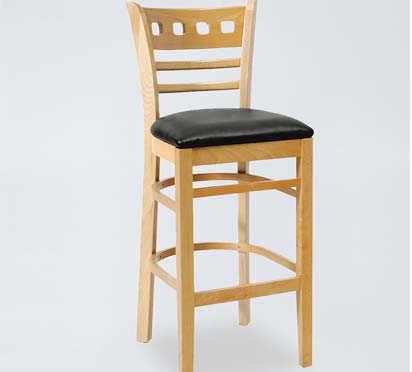 BS02 High Ladder Back Cushion Seat Bar Stool