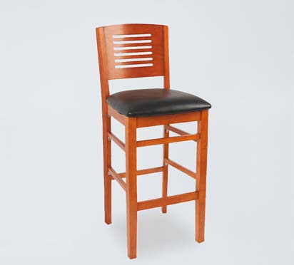 BS06 High Ladder Back Solid Wood Bar Stool