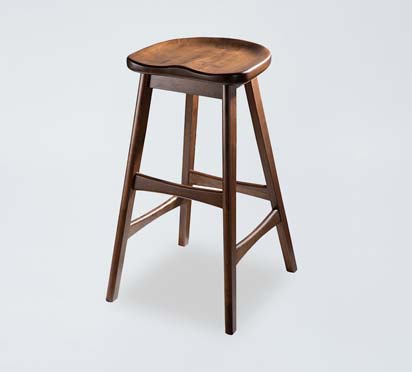 BS10 Classic Carved Wood Step Bar Stool