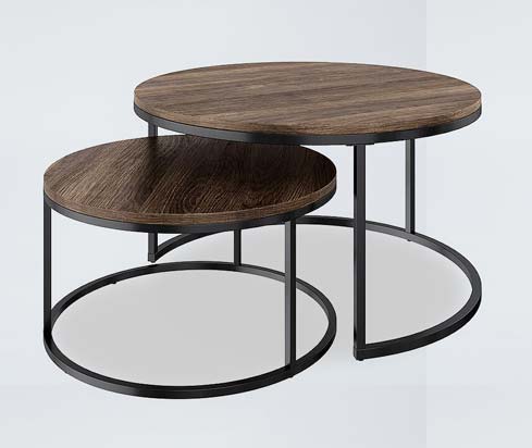 Wooden Side Table Metal Legs