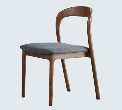 DC135 Curved Back Upholstered Solid Wood Dining Chair
